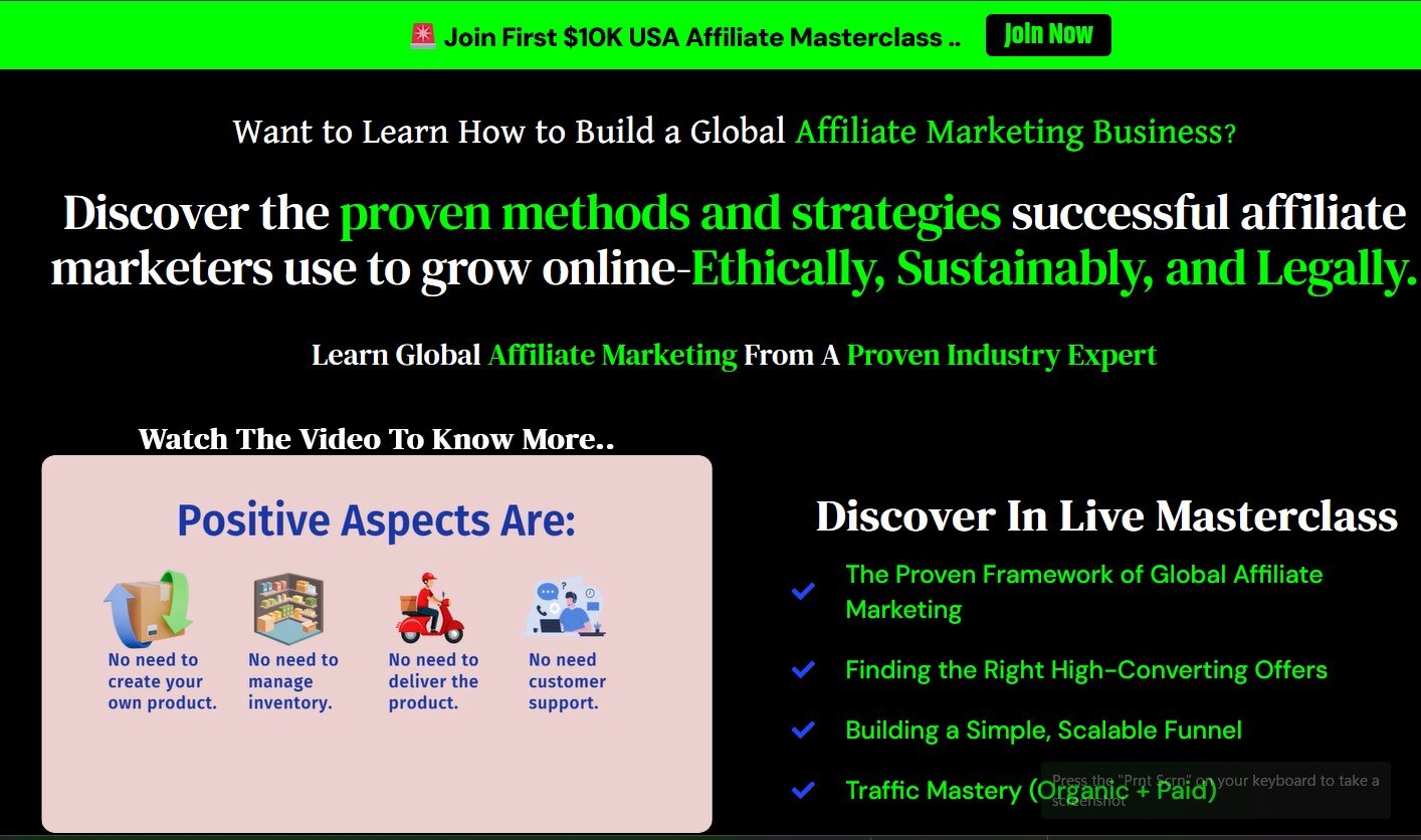 Free Webinar for $10K Affiliate Marketing Challenge